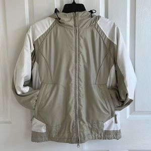 Kemper Hooded Snowboard Ski Coat Tan White Medium